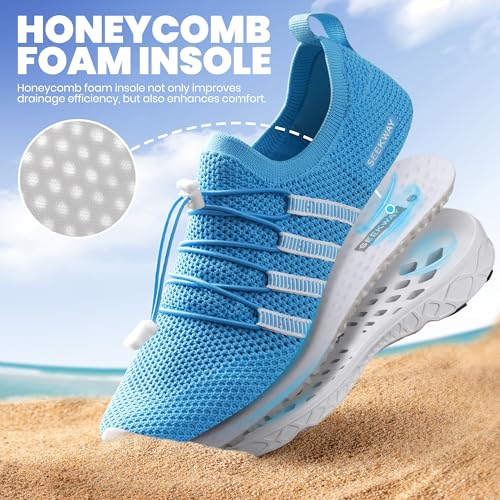 Image of SEEKWAY Mens Womens Water Shoes Quick Dry Aqua Shoes Barefoot for Beach Surf Hiking Pool Water Sports