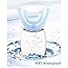 Ultrasonic Tooth Cleaner Electric Tooth Brush Automatic Clean Oral 360° U-Shape Mouth Cleaner Teeth Whitening Sonic Toothbrush 4 Optional Modes IPX7 Waterproof Toothbrush Silicone Heads White