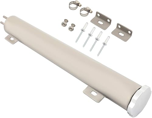 Miniatura 9 de SCITOO Tanquedepósito de desbordamiento de refrigerante de radiador de plata 2" X 15" pulido inoxidable 24 OZ Univesial