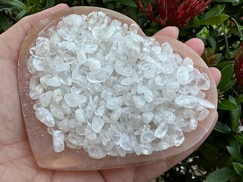 Image of GAF TREASURES 2 oz Lot Citrine Semi Tumbled Gemstone Chips, Crushed Mini Crystals, Undrilled Crystal Chips (Clear Quartz)