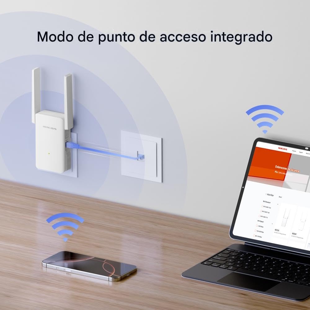 Mercusys Répéteur WiFi 6 Puissant 3000 Mbps, Port Gigabit, ME80X | Compatible toutes box, Améliorez votre couverture jusqu'à 150 m², Idéal pour le Streaming 4K et plusieurs appareils connectés