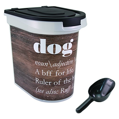Paw Prints Plastic Pet Food Bin 15 Lb 12 5 L X 9 75 W X 13 38a H Wood Grain Design Buy Online In Dominica At Dominica Desertcart Com Productid