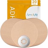 Amolyfe Libre 3 Sensor Covers Waterproof, 20-Pack Amolyfe Freestyle Libre 3 Plus Covers, Bump-Proof with Hard Cap, Waterproof Breathable Medical CGM Adhesive Patches, 14-Day CGM Protection (Tan)