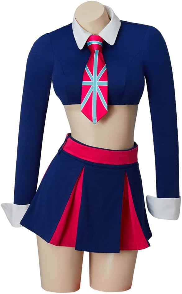RoleplayCos Fook Yu Fook Mi Costume Austin Twins Costume Dress Outfit Sexy Schoolgirl Costume with Tie for Women Adult