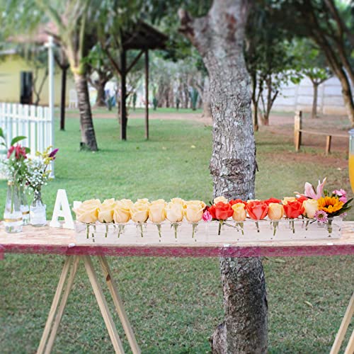 Loywree 2 Pack Rectangular Floral Centerpiece For Dining Table - 32.2 Inches Long Rectangle Acrylic Vase Clear Vases For Home Decor Wedding(Flowers Not Included) #TOP3