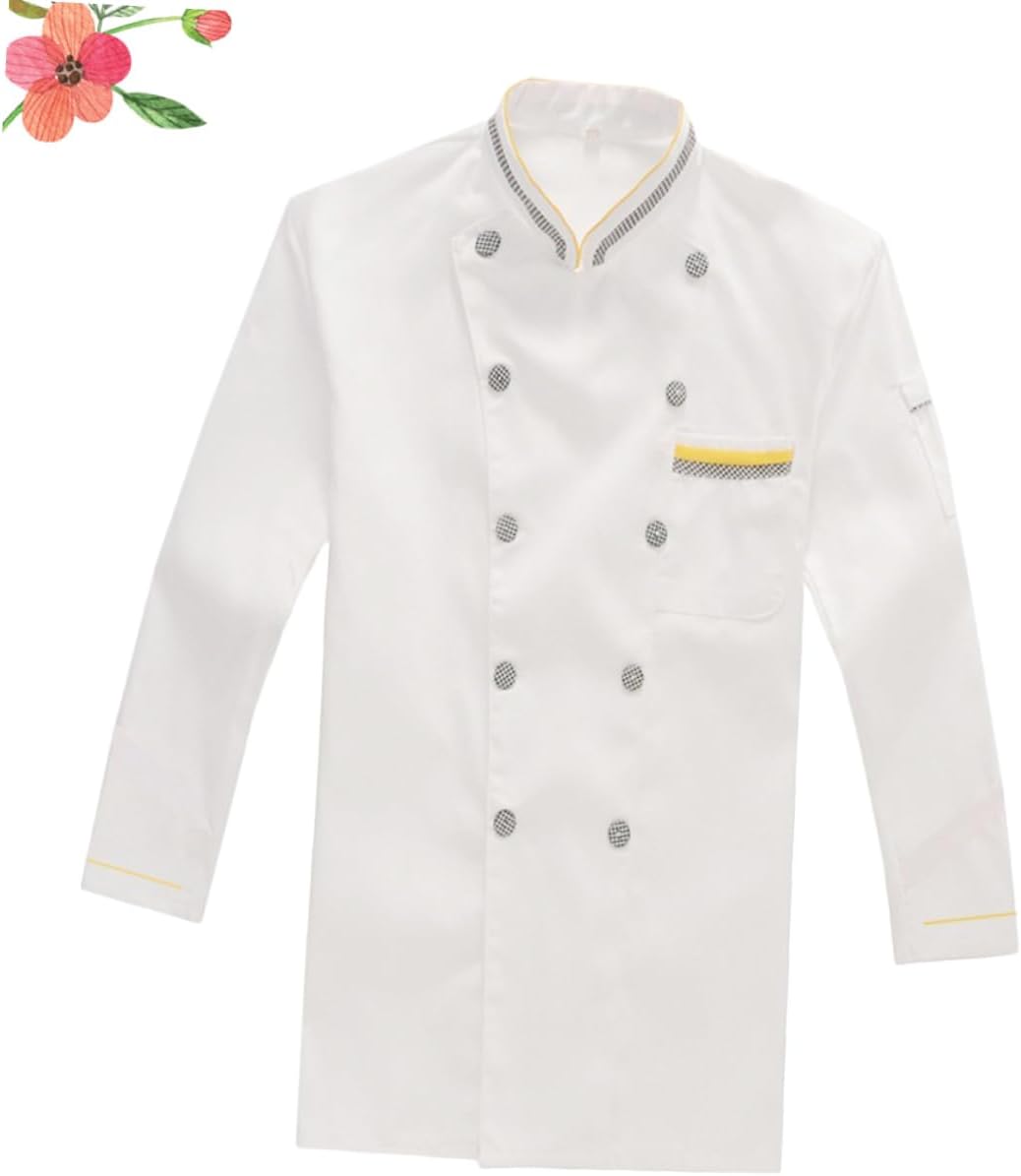 LIFKOME -sleeved Chef Top for Bakery Hotel and Restaurant Work Casual Loose Coat Xxxl Oil Breathable Easy to Wash for Men and Women