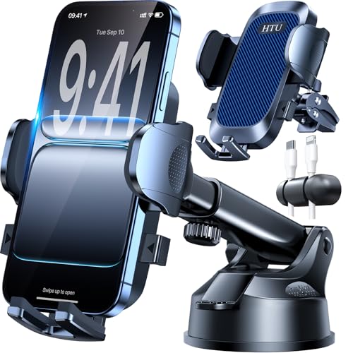 【Upgraded Strongest Suction & Pro Military-Grade】Ultimate Car Phone Mount【360°Rotatable Suction】Cell Phone Holders Truck Stand for Dashboard Windshield Vent for iPhone 17 Pro Max 16 Samsung,Navy Blue