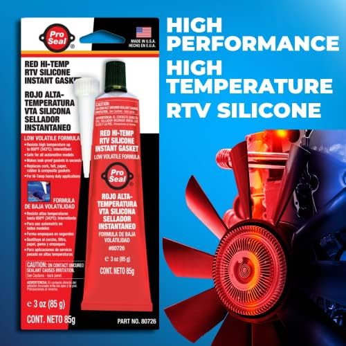 Sealpro ProSeal 80726 High Temperature RTV Silicone Instant Gasket, Red