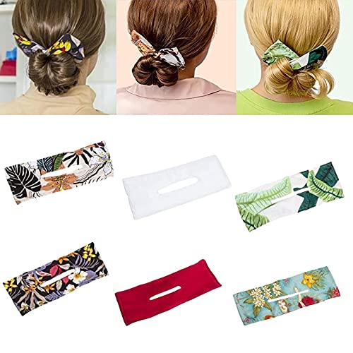 Facynde 2 PCS Deft Bun Magic Hair Bun Maker Morbido Capelli Donut Bun Twist Acconciatura Clip Utensili Moda Band Capelli Donne Summer Nodo Metal Fascia Multi-Color Ploth Clip Magic (Colore Casuale)