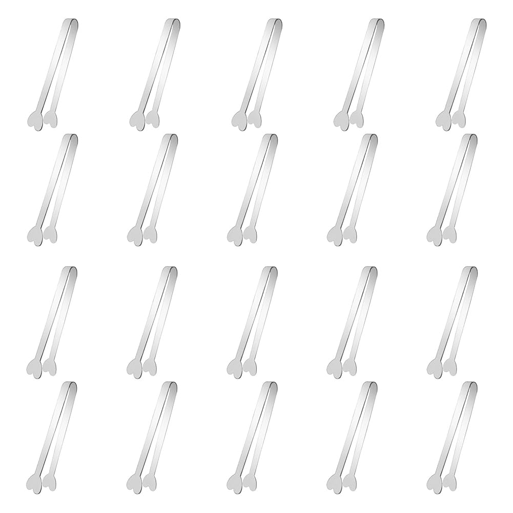 CTRLZS Metal Kitchen Tongs,Stainless Steel 20pcs Mini for Serving Tongs for Sugar Appetizers for Serving Food