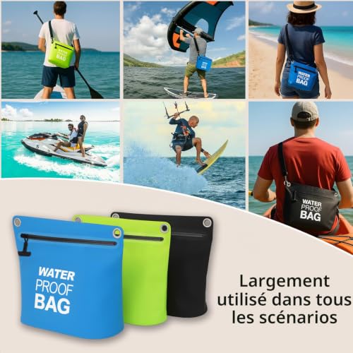 BLUEVER Sac Imperméable,4L Sac Léger en Résistant à l'eau pour Outdoor, Camping, Randonnée, Plage, Kayak, Natation – vue 2