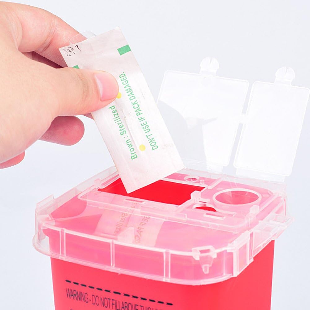 Conteneur pour Objets Tranchants À Usage Domestique, Conteneur Portable D'élimination des Aiguilles des Seringues À Risque Biologique pour Les Voyages Un Usage Professionnel