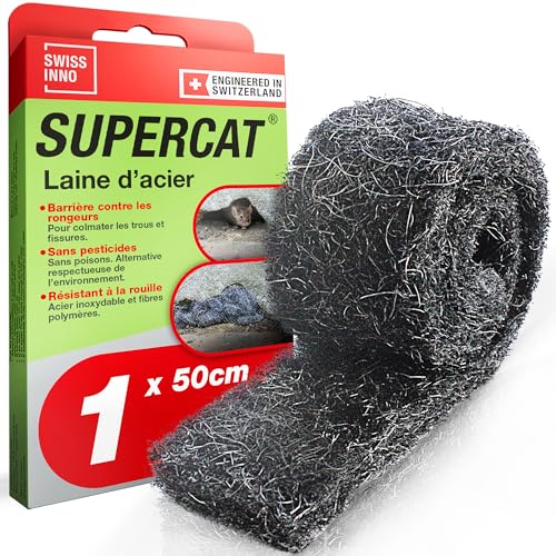 SWISSINNO Laine d’Acier Anti-rongeurs Anti-Intrusion – Maillage/Grillage INOX Durable -Grille Anti-Rat, Anti-Souris- pour Boucher Trous – Contre Souris,...