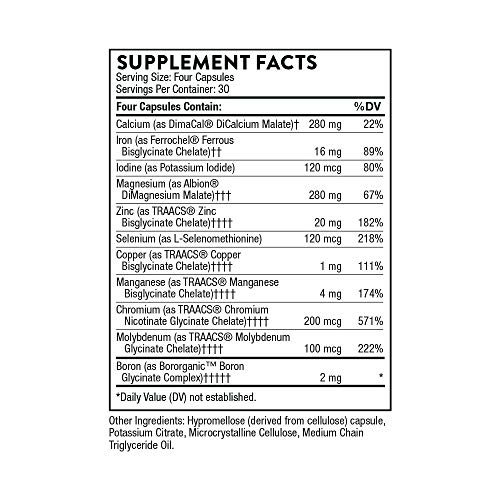 Thorne Biomins - Comprehensive Multi-Mineral Formula With Zinc, Calcium, Copper And Iron - Gluten-Free, Soy-Free, Dairy-Free - 120 Capsules #TOP1