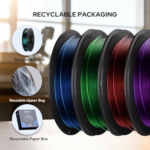 Image of Dual Color PLA Bundle 4pack 250g 3D Printer Filament Bundle Multicolor PLA
