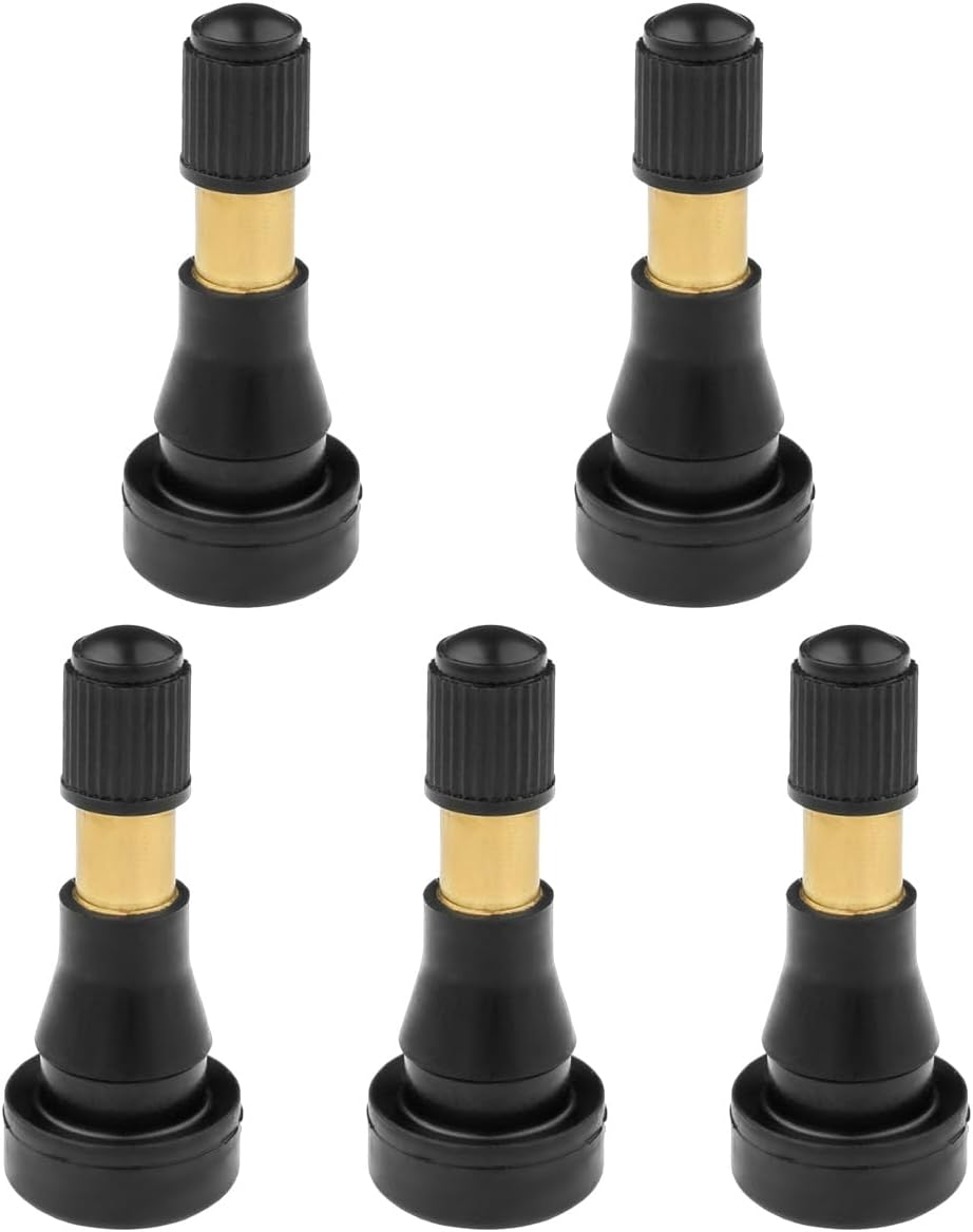 5PCS TR600HP High Pressure Car Tire Valve Stem, Heavy Duty Brass Rubber Car Snap-in Tire Valves, Tubeless Wheel Valves for Most 0.453 inch 11.5mm Rim Holes Vehicles