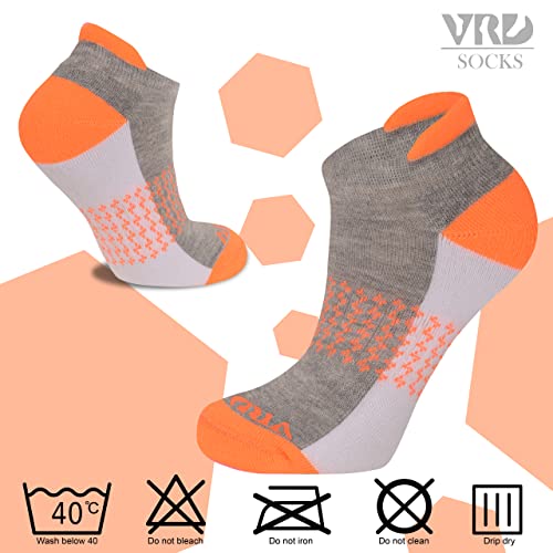 Image of VRD Womens Ankle Socks, Bamboo Rayon 6-Pairs Athletic Running Low Cut Socks With Tab