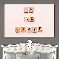 Framed Canvas Wall Art Word Panels 3D Fun Industrial Inspirational Metallic Multicolor Pop Art Typography - 16x24 inches