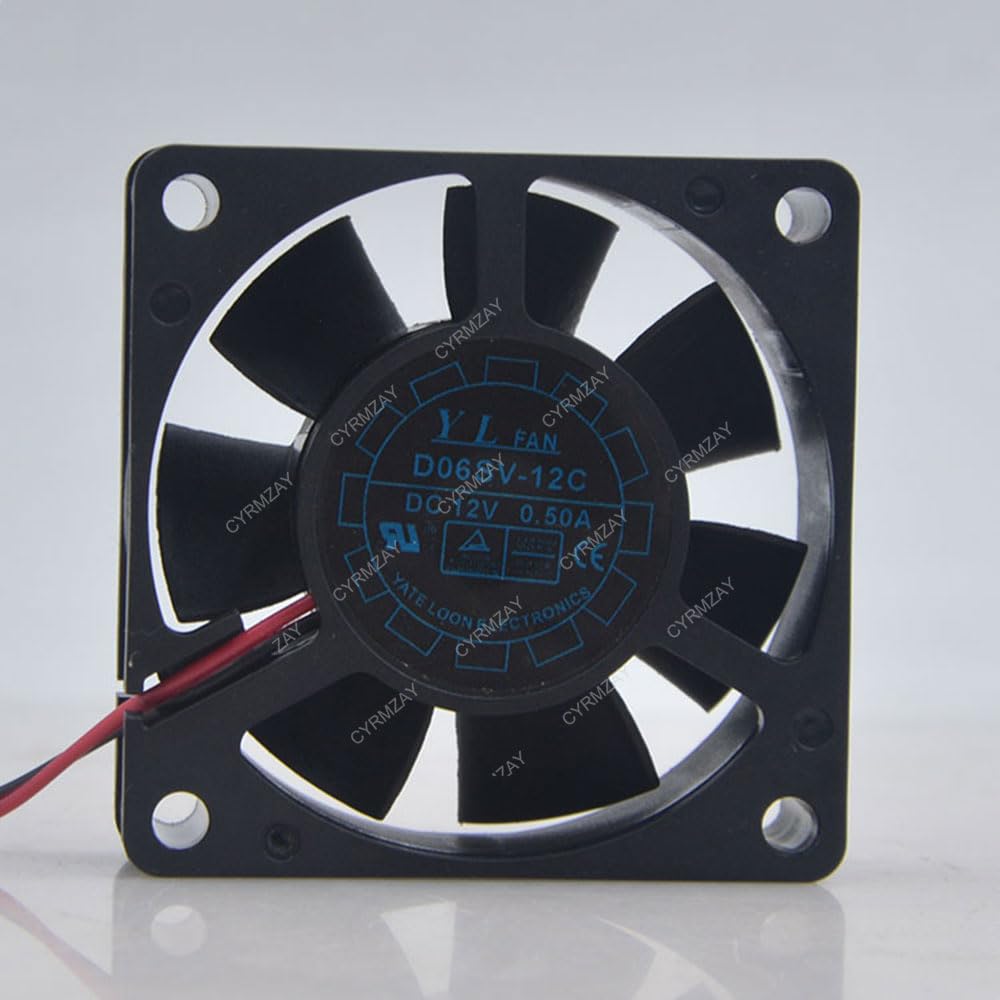 CYRMZAY Compatible For Yate Loon D60SV-12C 12V 0.50A 60x60x20mm 2-Wire Cooling Fan