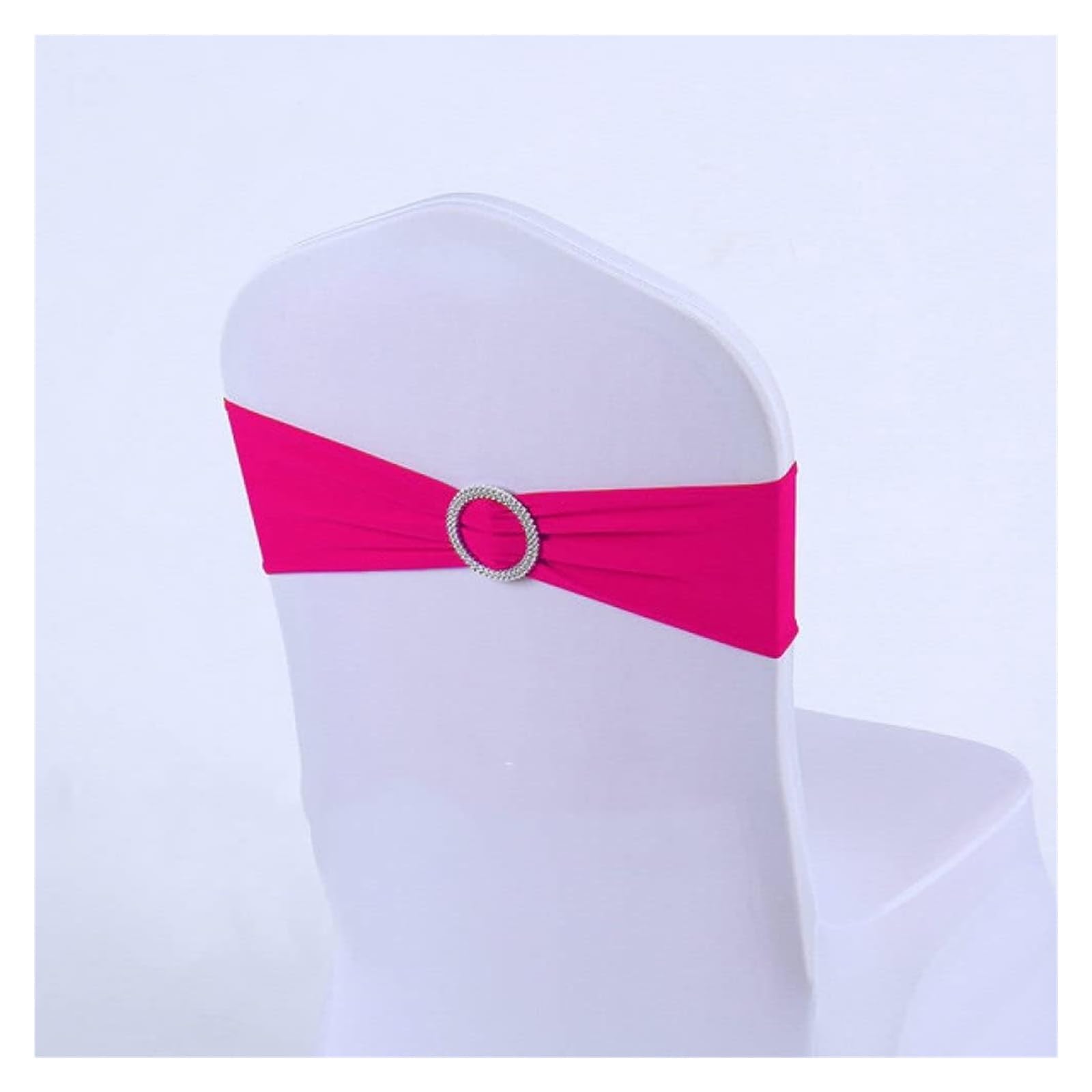 RZQVHBKXWGT chair sashes,50Pcs Elastic Spandex Chair Bands With Buckle Solider Stretch Bow Sashes Wedding Knot Banquet Christmas,red,China (Color : Wit, Size China)(Rose Red)