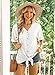 MIHOLL Womens Tops Short Sleeve V Neck Shirts Tie Front Knot Casual Loose Blouse (Medium, White)