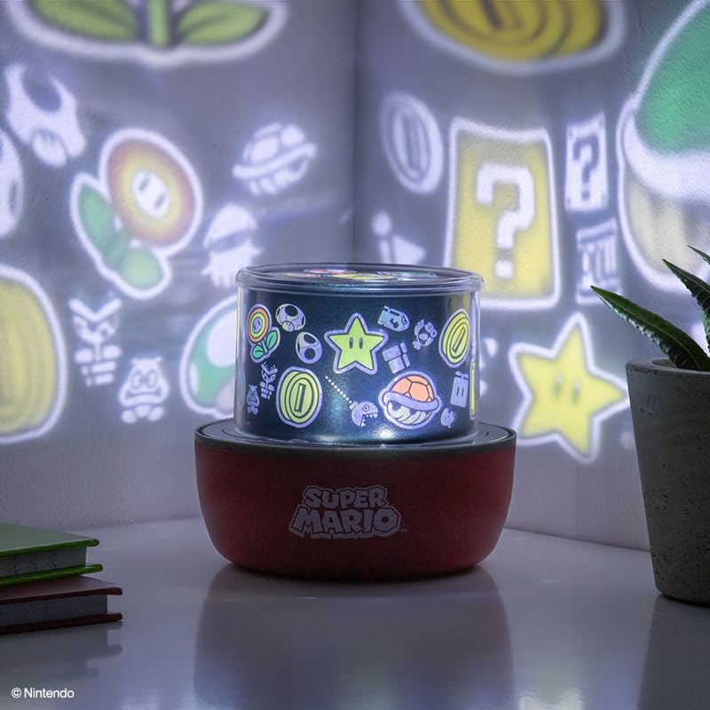 Miniatura 6 de Paladone Super Mario - Lámpara de proyección con licencia oficial de Nintendo con escenas intercambiables e iluminación de estado de ánimo, 3 modos