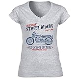  Teesandengines Women\'s Moto Guzzi v7 Sport 71 Legendary Street Riders Grey T-Shirt Size XLarge