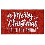 Merry Christmas Ya Filthy Animal Doormat 30x17 Inch, Home Alone Door Mat, Merry Christmas You Filthy Animal Door Mat Outdoor, Christmas Mat for Front Door, Ya Filthy Animal Christmas Outdoor Mat