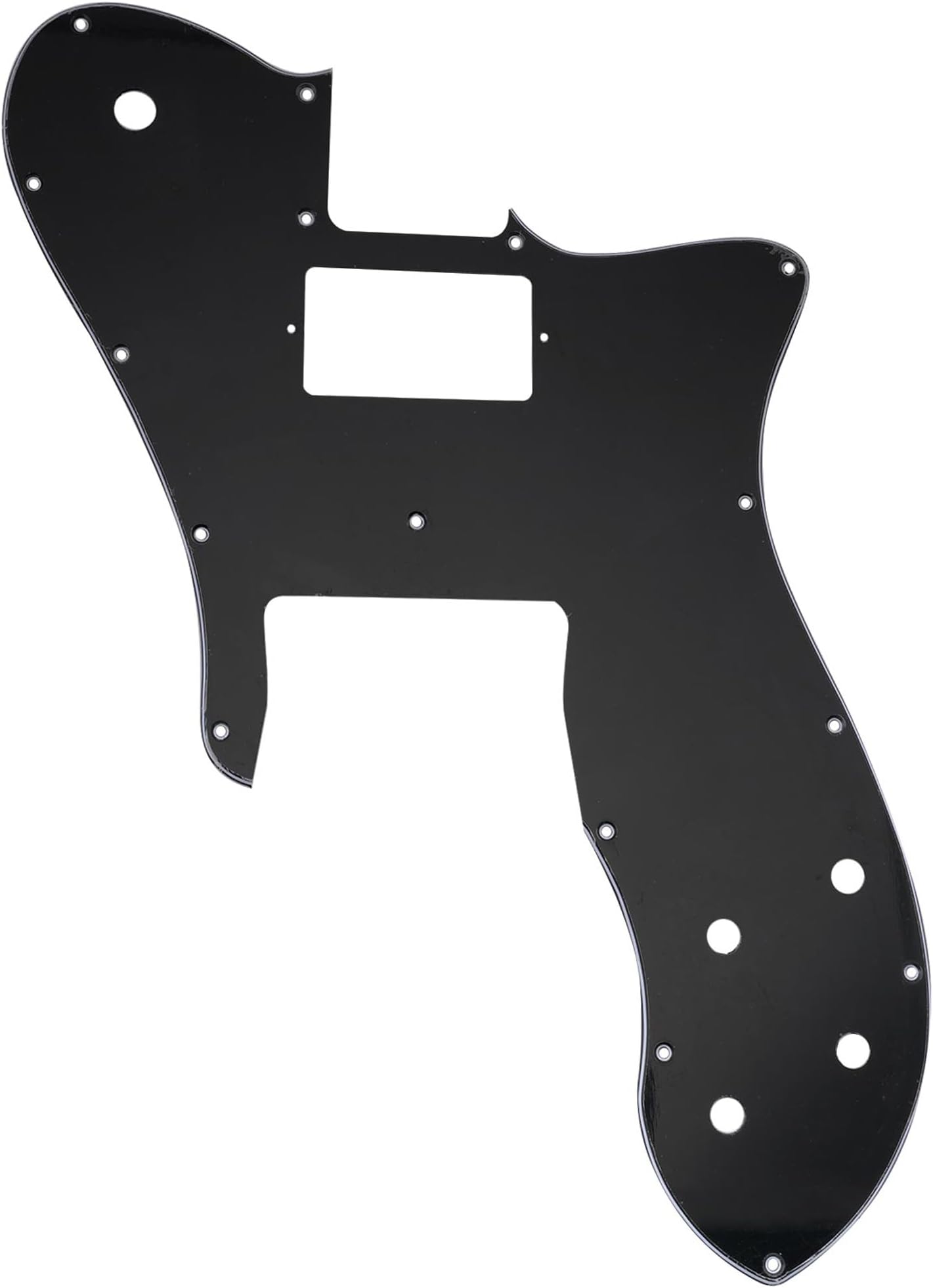 Musiclily Pro 16 Holes Single Humbucker Tele Pickguard For USA/Mexico Fender 72 Telecaster Custom Style Electric Guitar, 3Ply Black