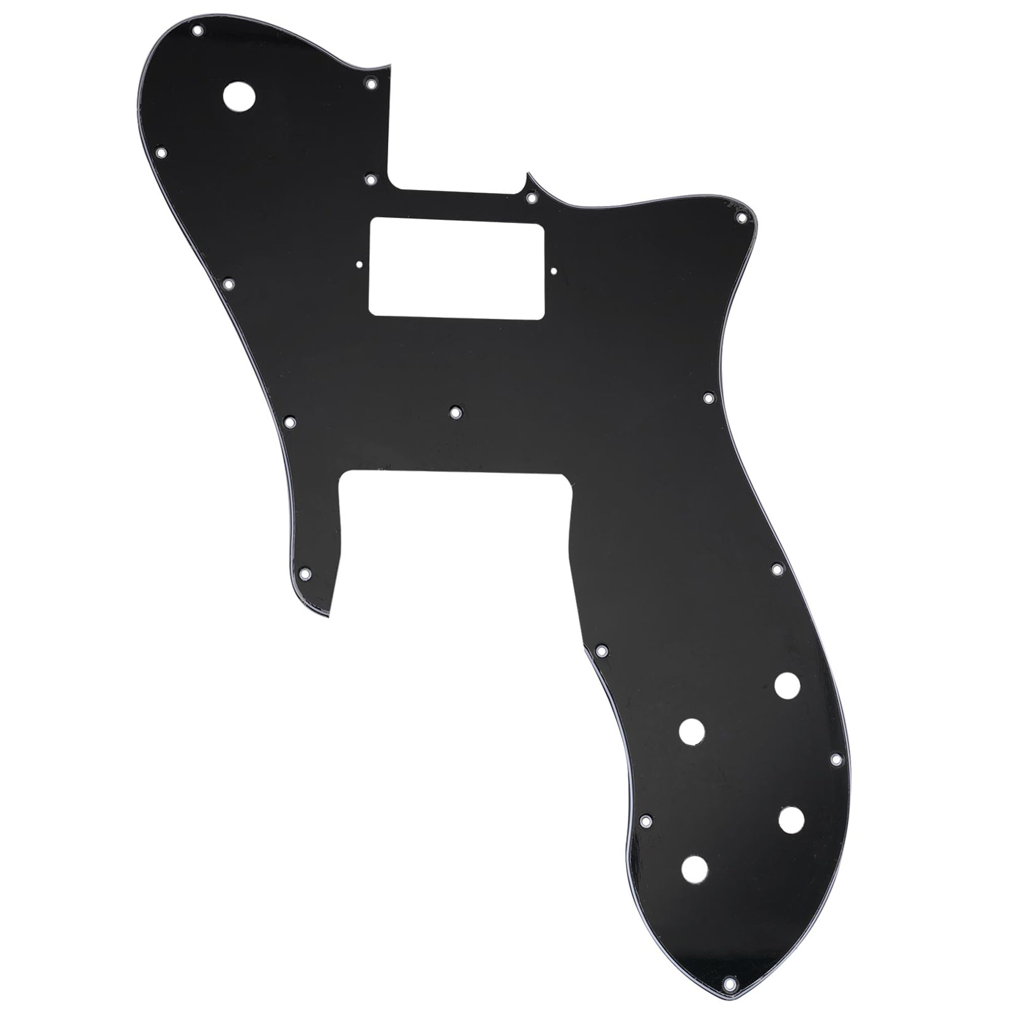 Musiclily Pro 16 Holes Single Humbucker Tele Pickguard For USA/Mexico Fender 72 Telecaster Custom Style Electric Guitar, 3Ply Black