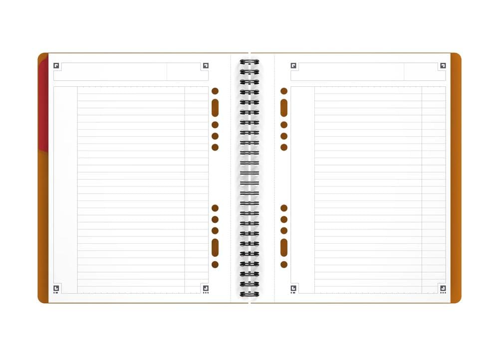 Oxford International ActiveBook - Cuaderno de espiral doble (5 unidades, con rayas, 40 hojas, A5+, perforado, incluye compartimento para hojas sueltas), color naranja, rojo y negro