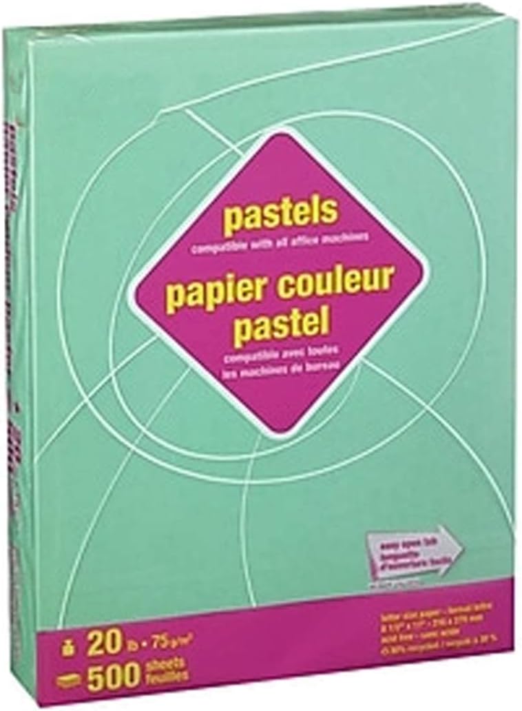 Myofficeinnovations 490936 Pastel Colored Copy Paper,8 1/2 X 11,Green, 500/Rm : Office Products
