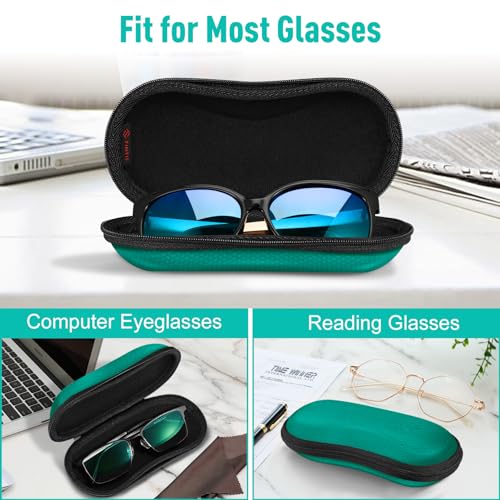 Image of FINTIE Sunglasses Case, Hard EVA Shell Shockproof Sport Glasses Case with Metal Carabiner Travel Zipper Eyeglasses Holder