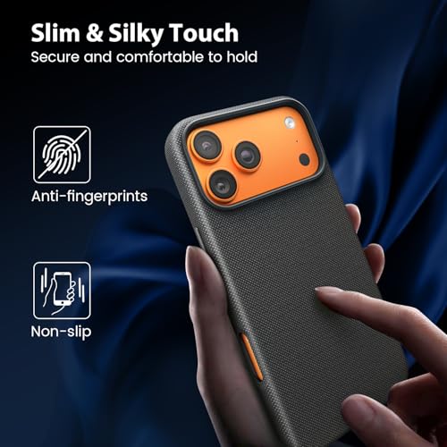Image of Mkeke for iPhone 17 Pro Case Techwoven Black Military-Grade Drop Protection Shockproof Protective Phone for Apple 6.3 inch 2025