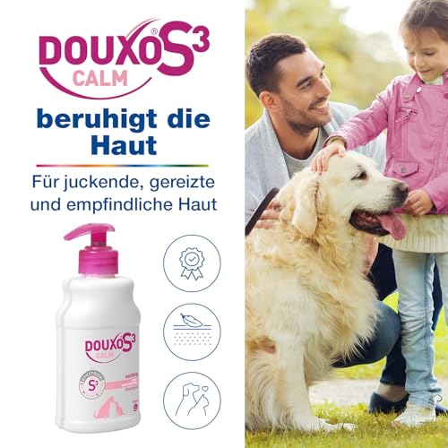 DOUXO S3 Calm Shampoo |für Hunde und Katzen | Pflege für juckende, gereizte und empfindliche Haut | hautberuhigend und feuchtigkeitsspendend | ideal für Allergiker & allergische Tiere | 200 ml