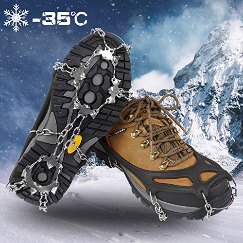 image for SaphiRose Ice Cleats Traction Crampons Anti-Slip 19 Spikes Stainless S