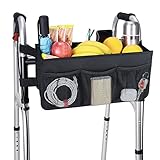Upgrade Dotday Walker Basket Walker Bag Water Cup Holder, Foldable Walker Storage Bag with Big Capac