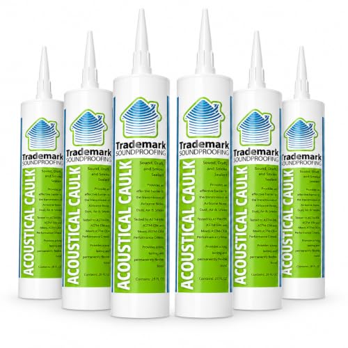 TMS Soundproofing Acoustical Sealant Caulk - Premium Acoustic Sealant, 6 Tubes 28oz Each - Acoustic Caulking Sealant Durable and Long-Lasting