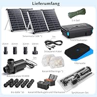 POPOSOAP 100W 4500 l/h Solar-Teichfilter & Springbrunnenpumpe Set – Ansicht 6