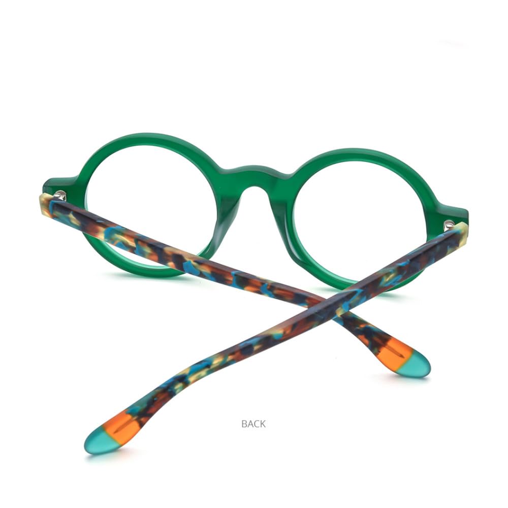 MUTYNE Occhiali da vista in acetato opaco multicolore Montatura da uomo Occhiali da vista rotondi grandi retrò Occhiali da vista da donna