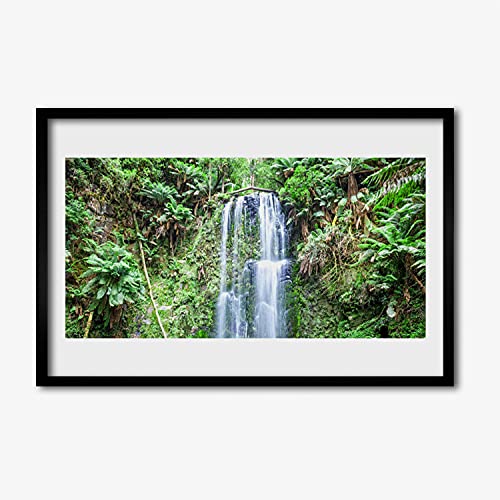 Affiche encadrée 60x40 cm avec cadre en MDF Tulup de nature cascade et arbres