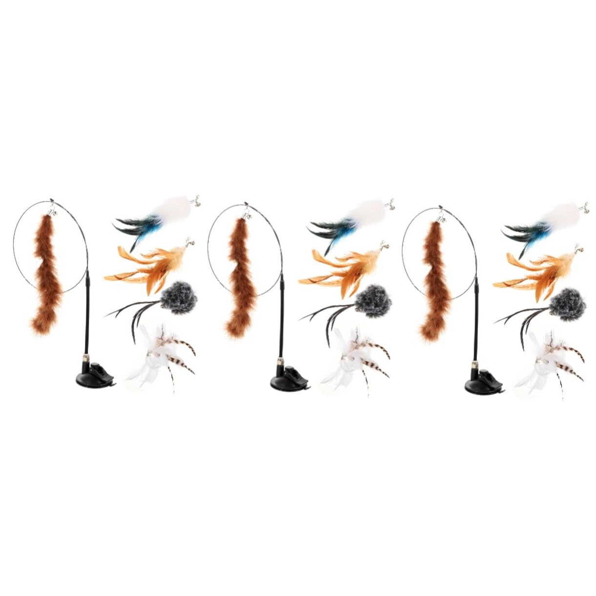 VANZACK 18pièces Kit De à Teaser Peluche pour Chat Jouets Interactifs avec Ventouse Bâtonnets Amusants pour Autoplay Et Détente des Chats