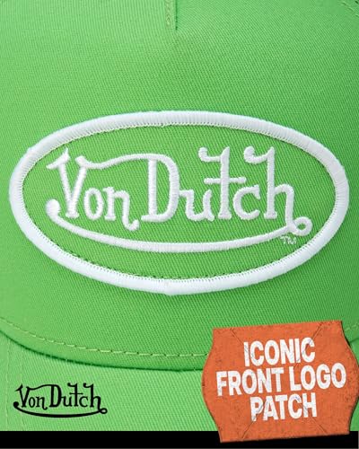 Image of Von Dutch Unisex Trucker Hat - Retro Classic Solid Color Mesh Back Snapback Baseball Cap for Men & Women.