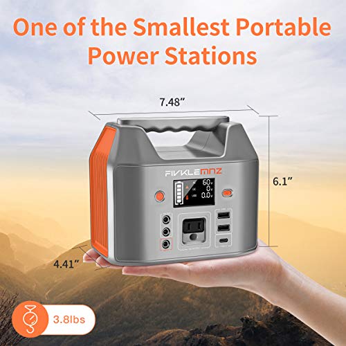 image for 200W Portable Power Station, FIVKLEMNZ 180WH Solar Generator, Backup B