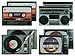 Produktbild Bada Bing 8er Set Tischset HiFi Geräte Retro Look Plattenspieler Testbild Ghettoblaster Kassette