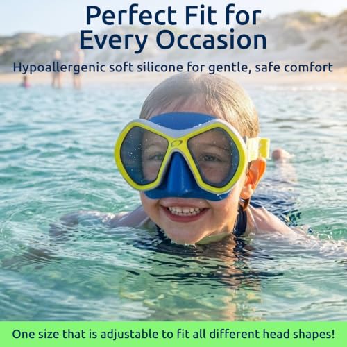 Oceanic Kids Snorkel Mask para niños de 6-14 años, vidrio templado, sello de silicona miniatura 3