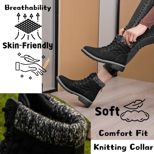 Women Work Hiking Boot - Hike Ankle Outdoor Non Slip Composite Construction Lightweight Waterproof Comfortable Black White2