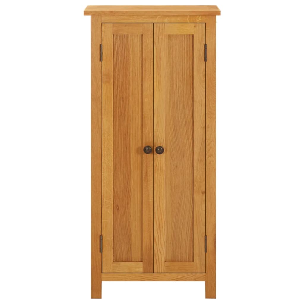 vidaXL Eichenholz Massiv Schrank mit 5 Regalböden Holzschrank Lagerschrank Sideboard Standschrank Beistellschrank Bücherschrank 50x22x110cm