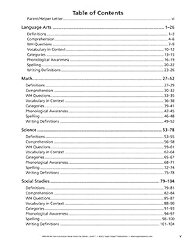 Super Duper Publications | Webber® Core Curriculum Vocabulary Cards Fun Sheets - Level One | Research-Based Worksheets
