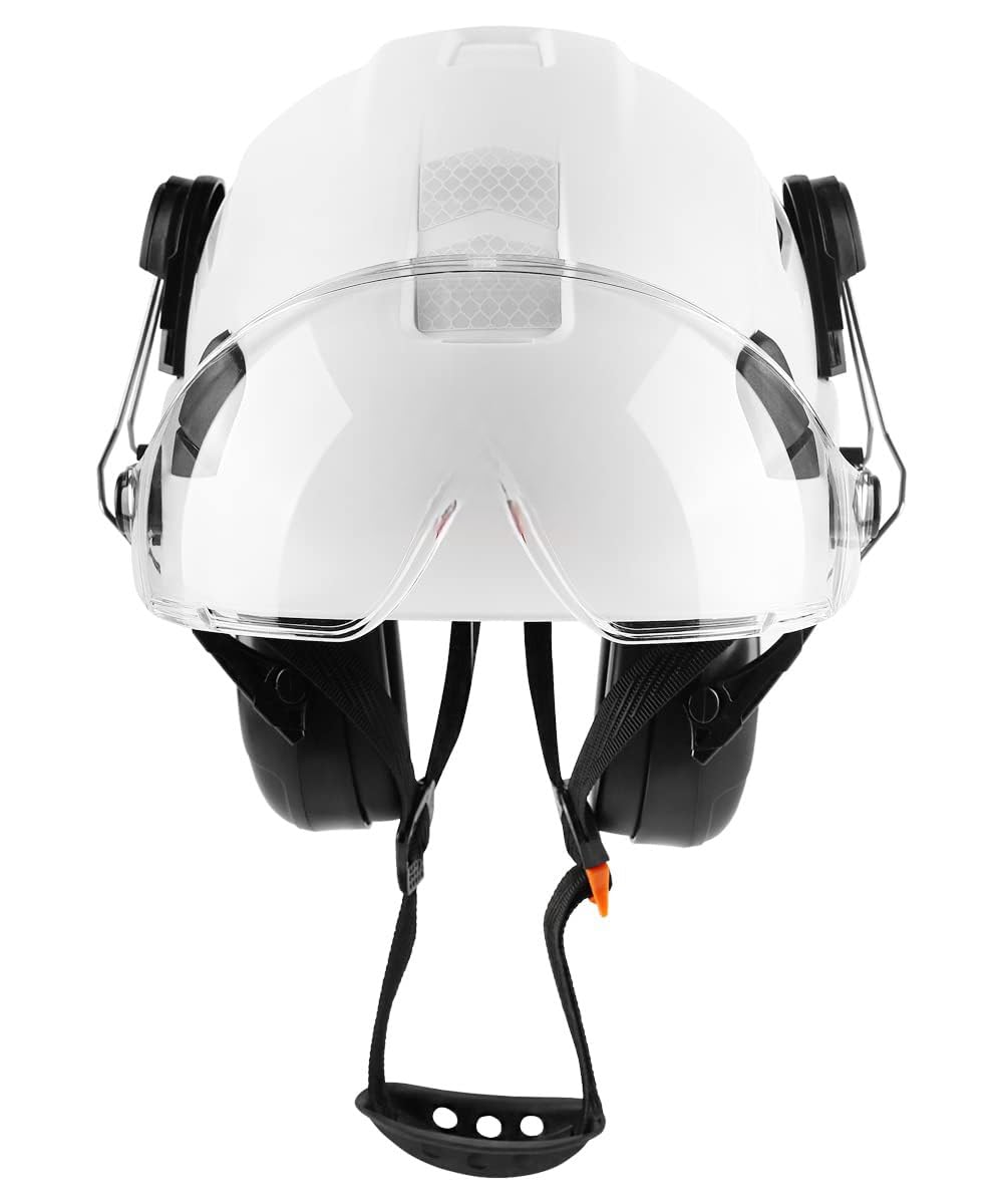 THE WHITE SHOP Surety Helmet Hard Hat with Visor and Ear Protection Adjustable Lightweight Vented Work Helmet for Men and Women Ideal (Color : White)